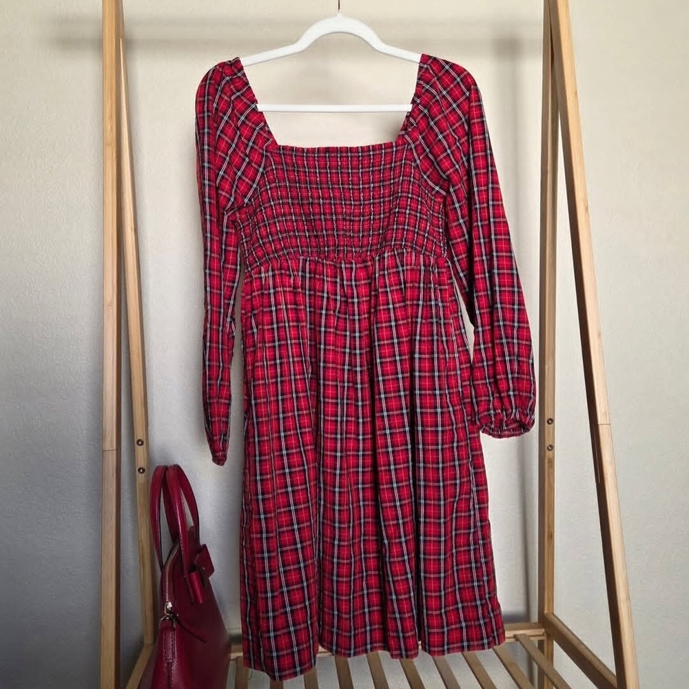 Old Navy MATERNITY Red Plaid Christmas Dress